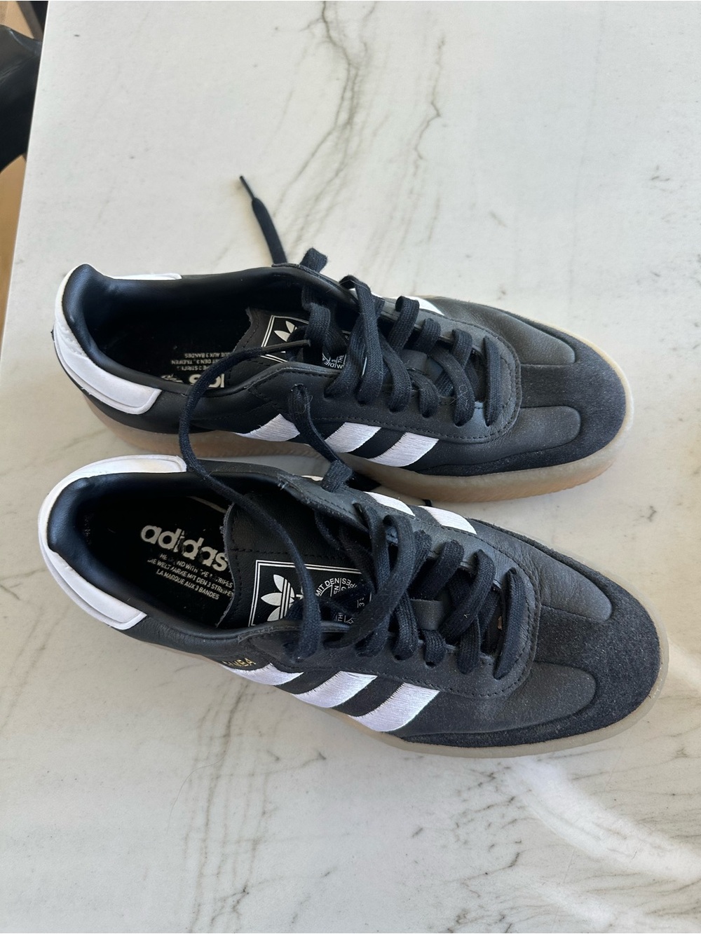 adidas Black and White Classic Sambae Sneakers